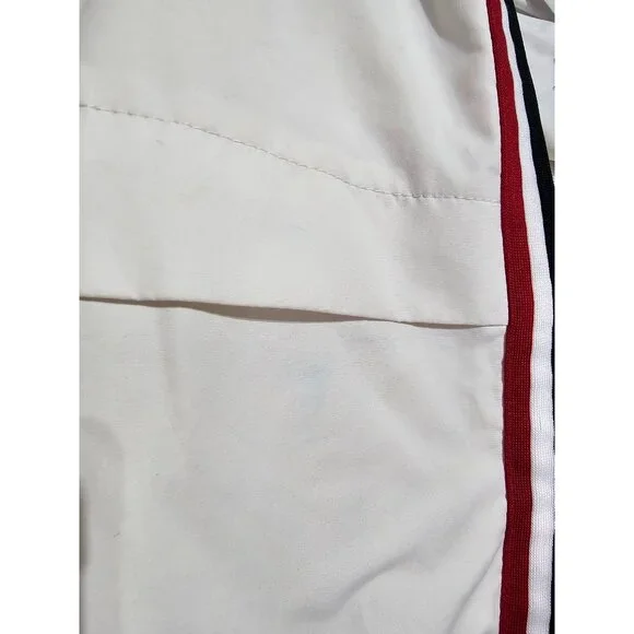 Michael Kors Men's White Stripes Red Blue Hooded Zip-Up Jacket Size Small 3059 - Picture 5 of 11